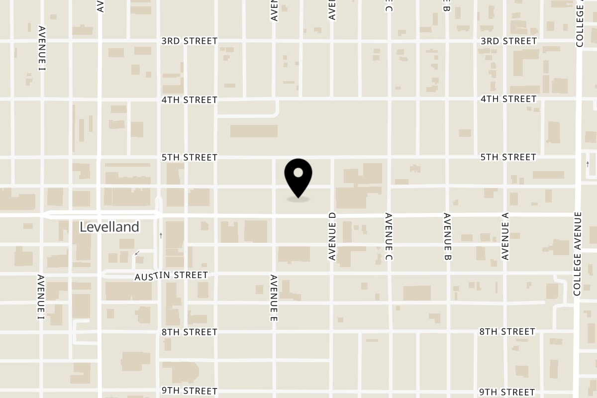 Map showing the location of I Don't Know Diner on 505 Houston St in Levelland